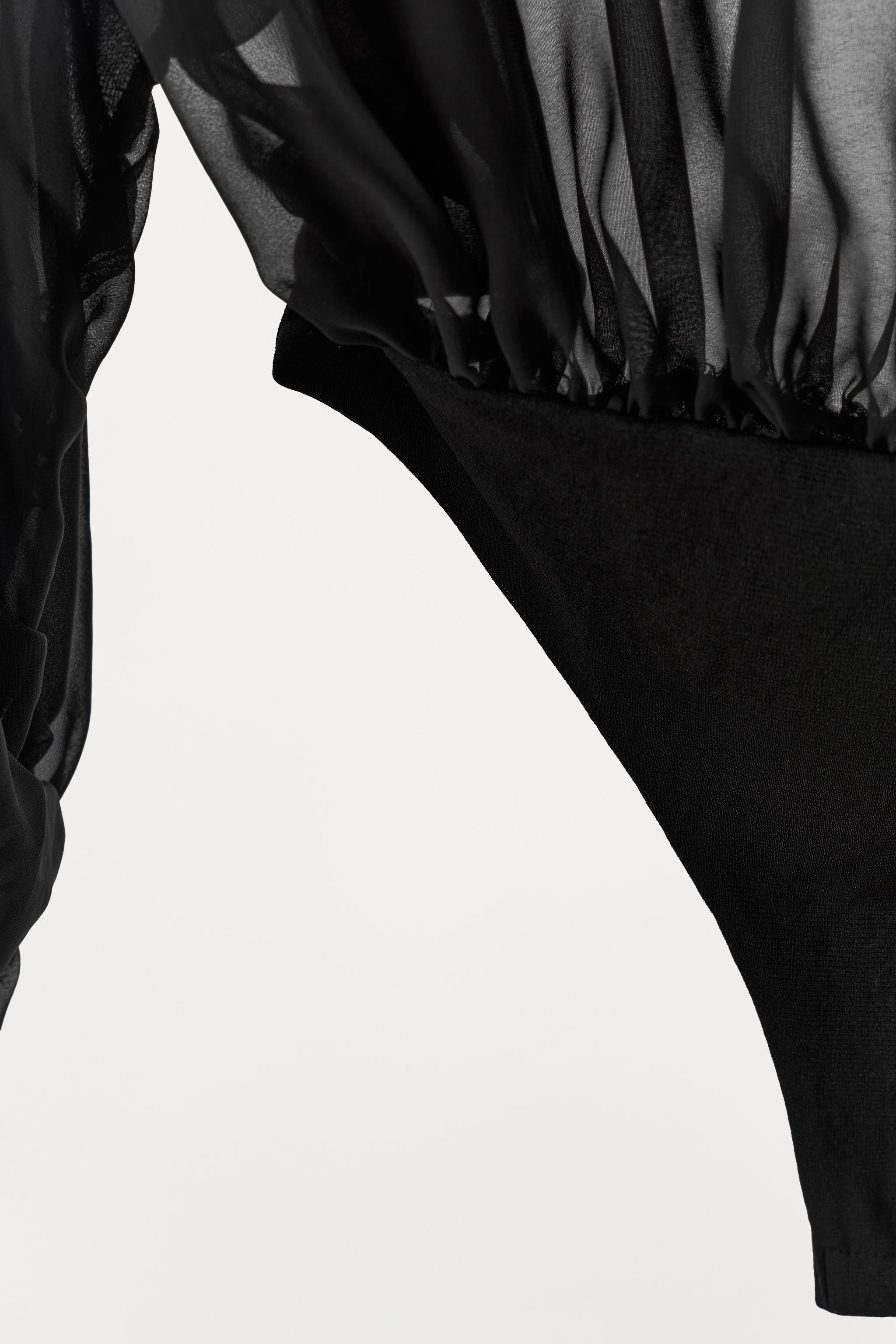 SEMI-SHEER LONG SLEEVE BODYSUIT